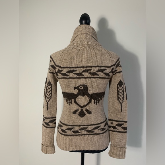 TNA 100% Lambswool Sea to Sky Cowichan Zip Up Sweater Women’s Small - Picture 4 of 10